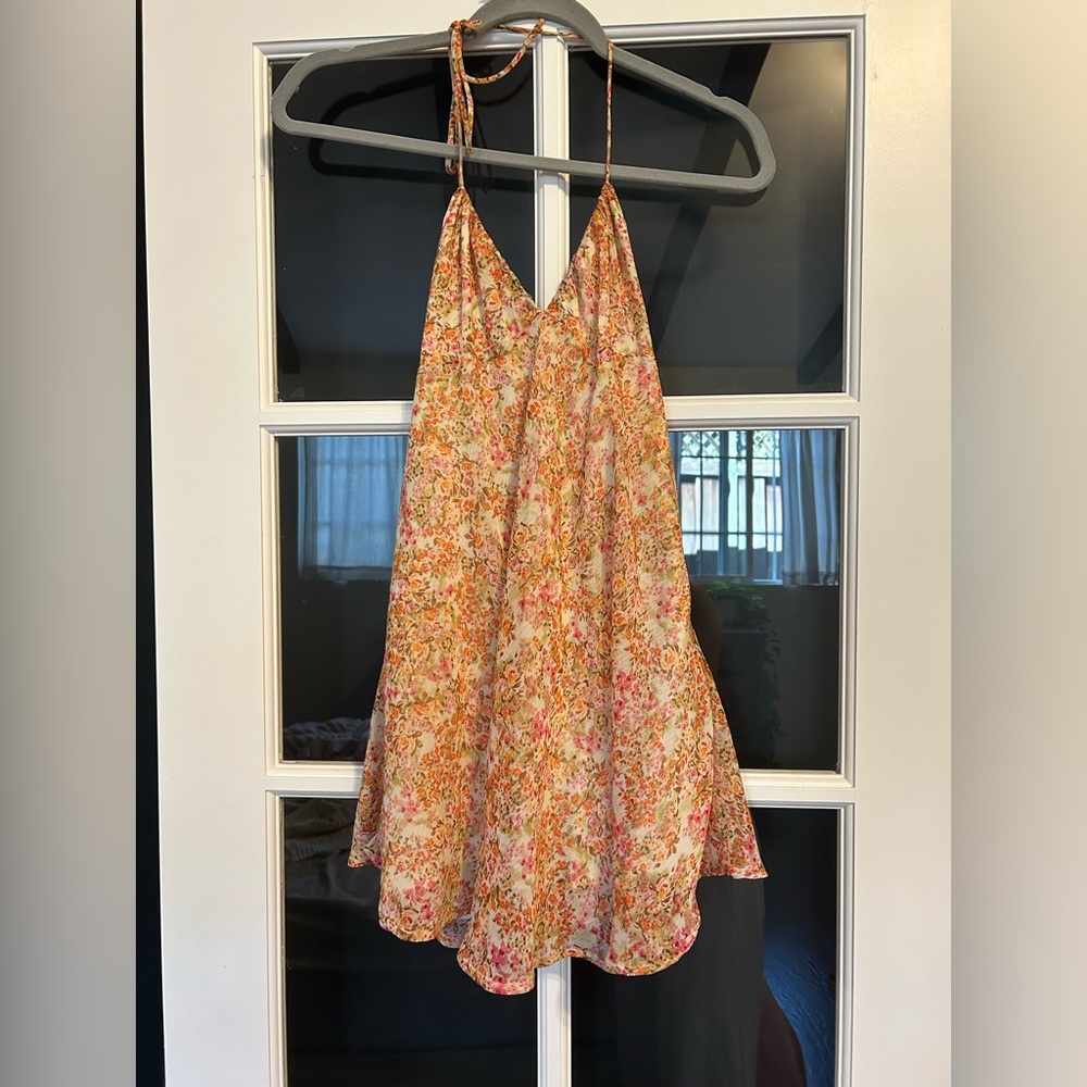 Sky to Moon mini halter floral dress